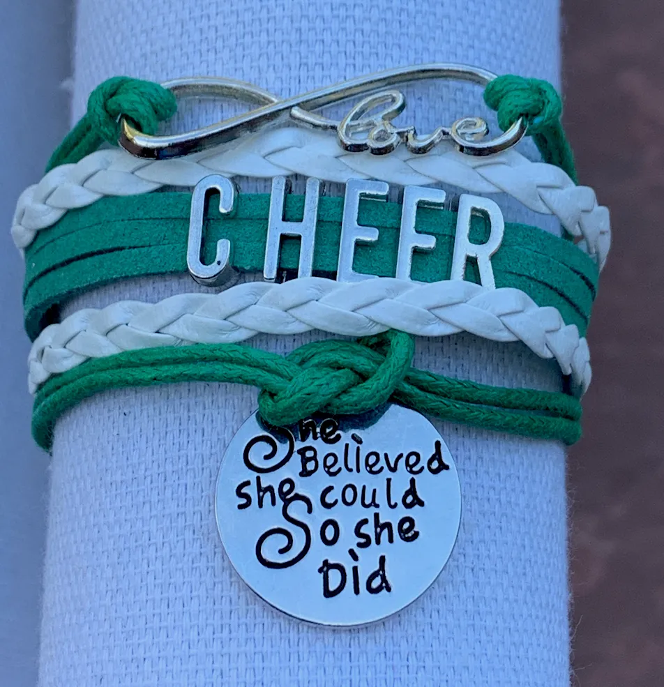 Cheer Bracelet with Inspirational Charms