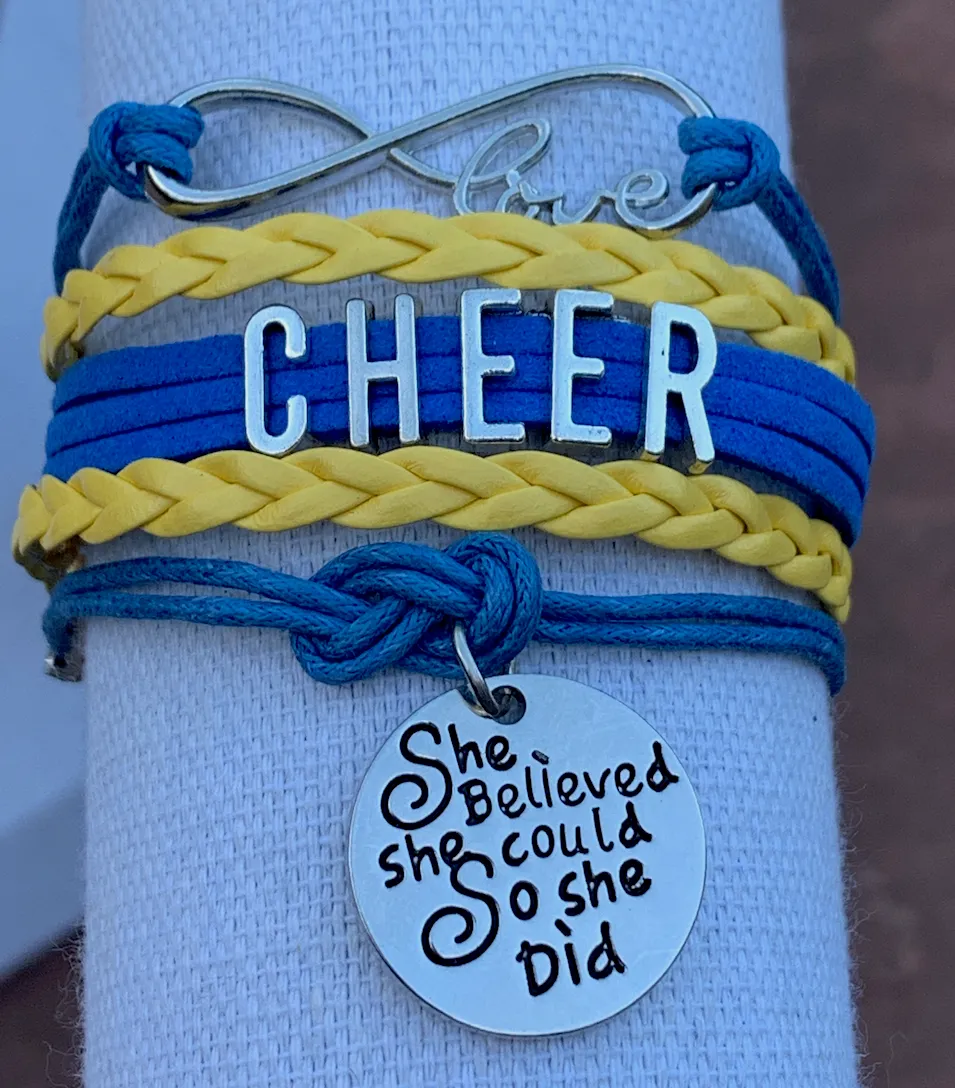 Cheer Bracelet with Inspirational Charms