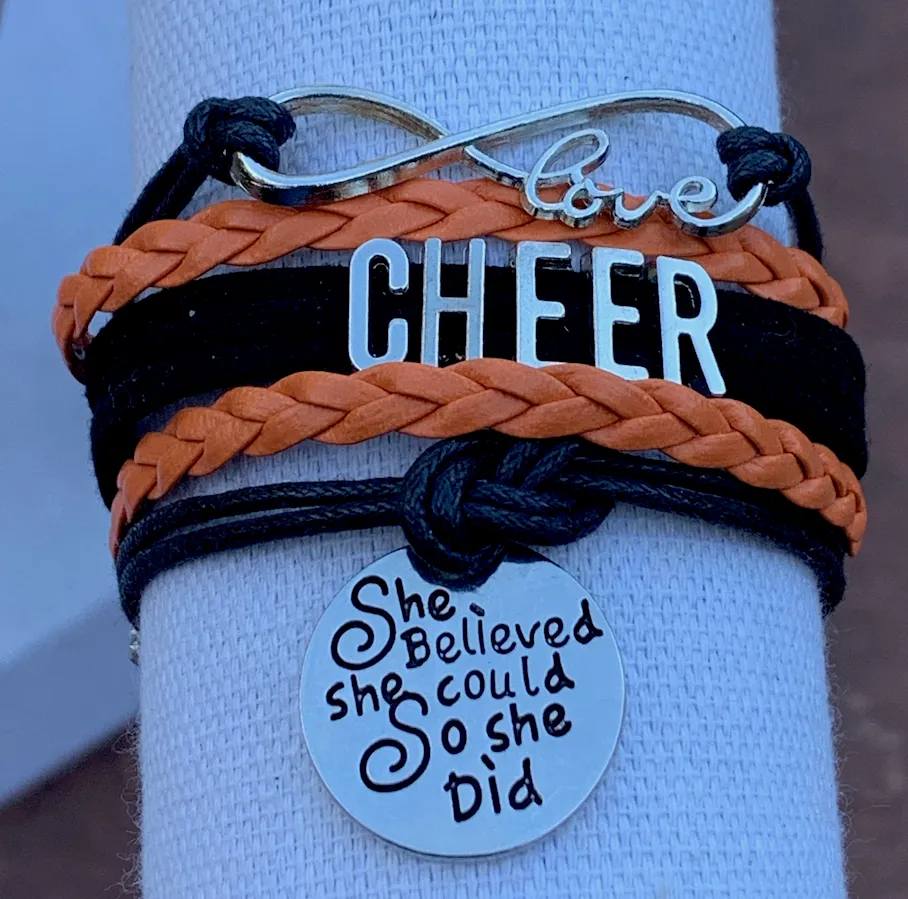 Cheer Bracelet with Inspirational Charms