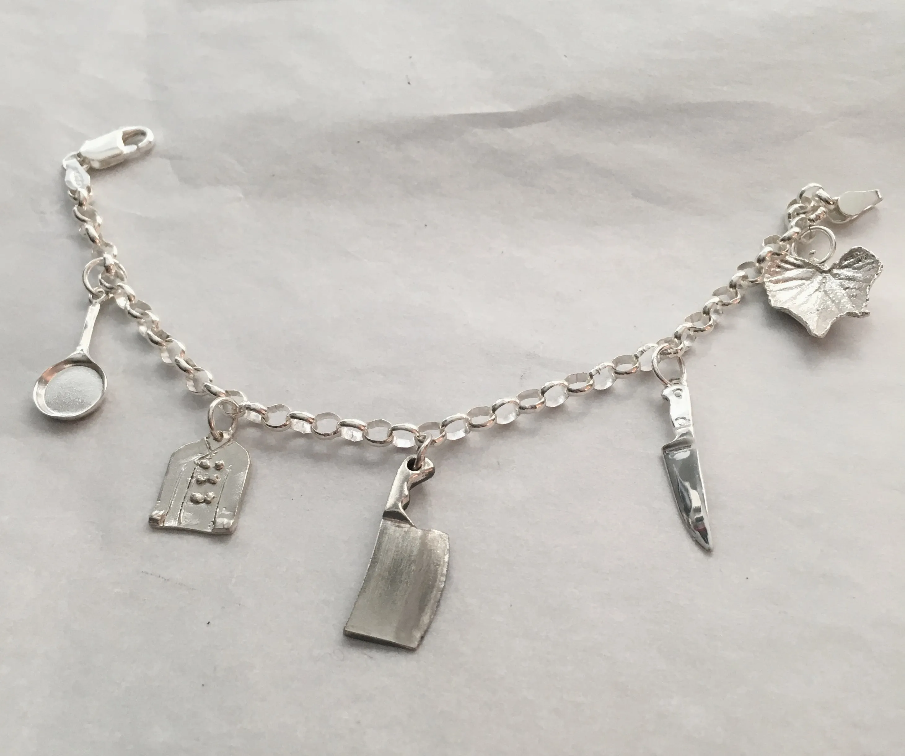 Chef Charm Bracelet in Sterling Silver