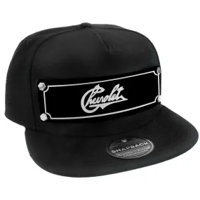 Chevrolet Heritage Script Embellishment Hat - Black & White Strap