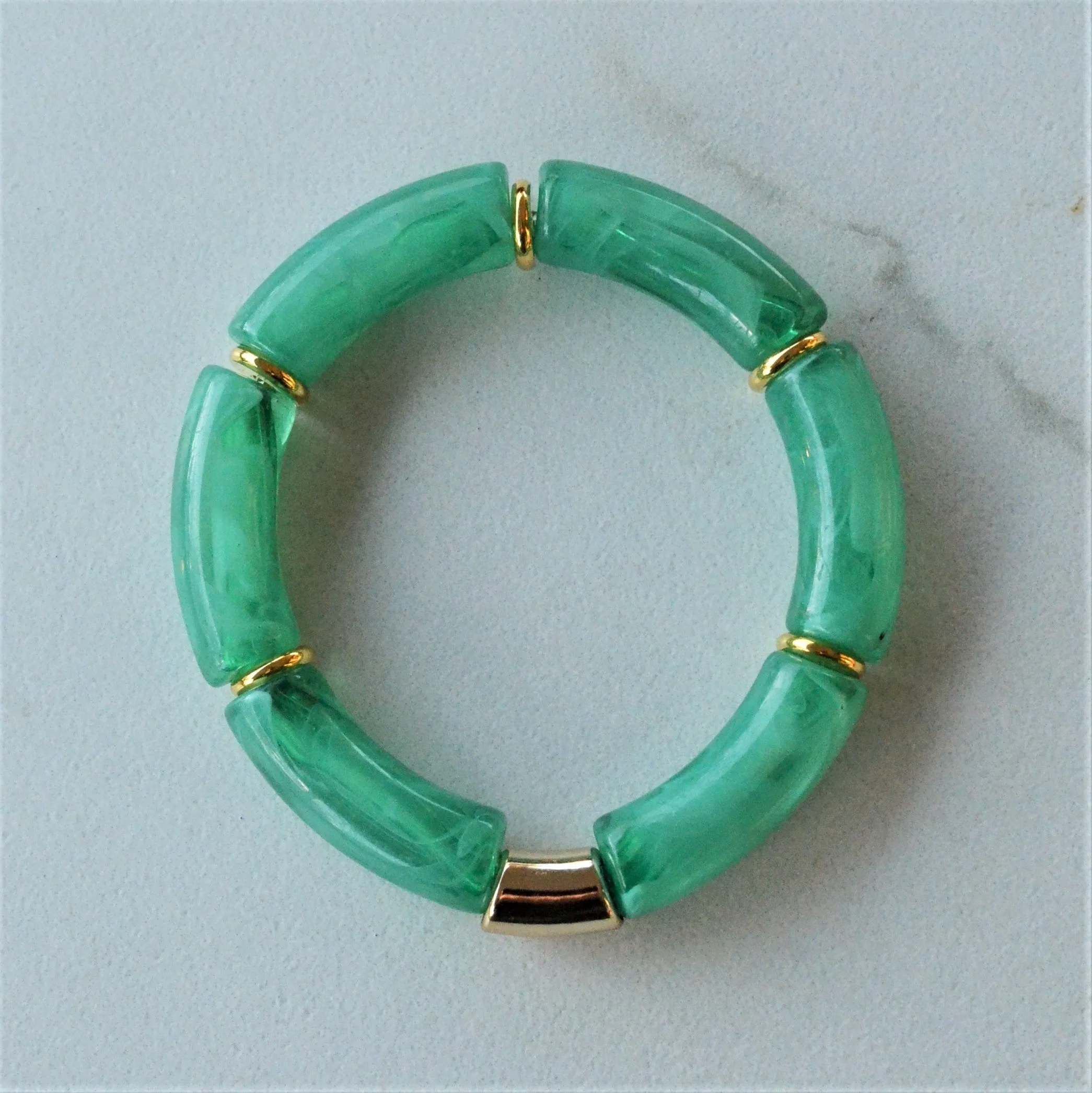 Christmas Bead Lucite Bracelet Stretch Womens Bracelet