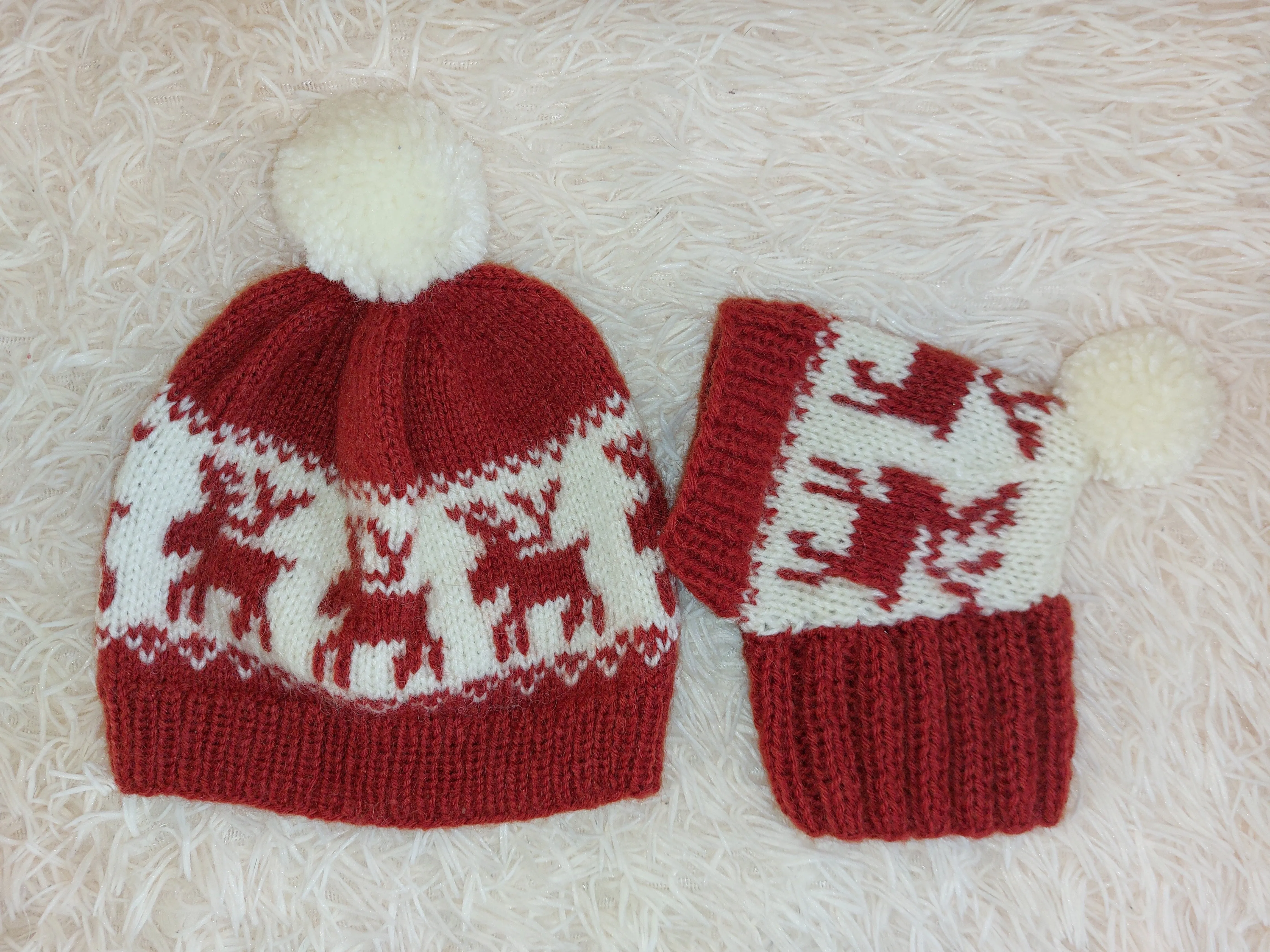 Christmas deer matching outfit set of hats for mom and dog