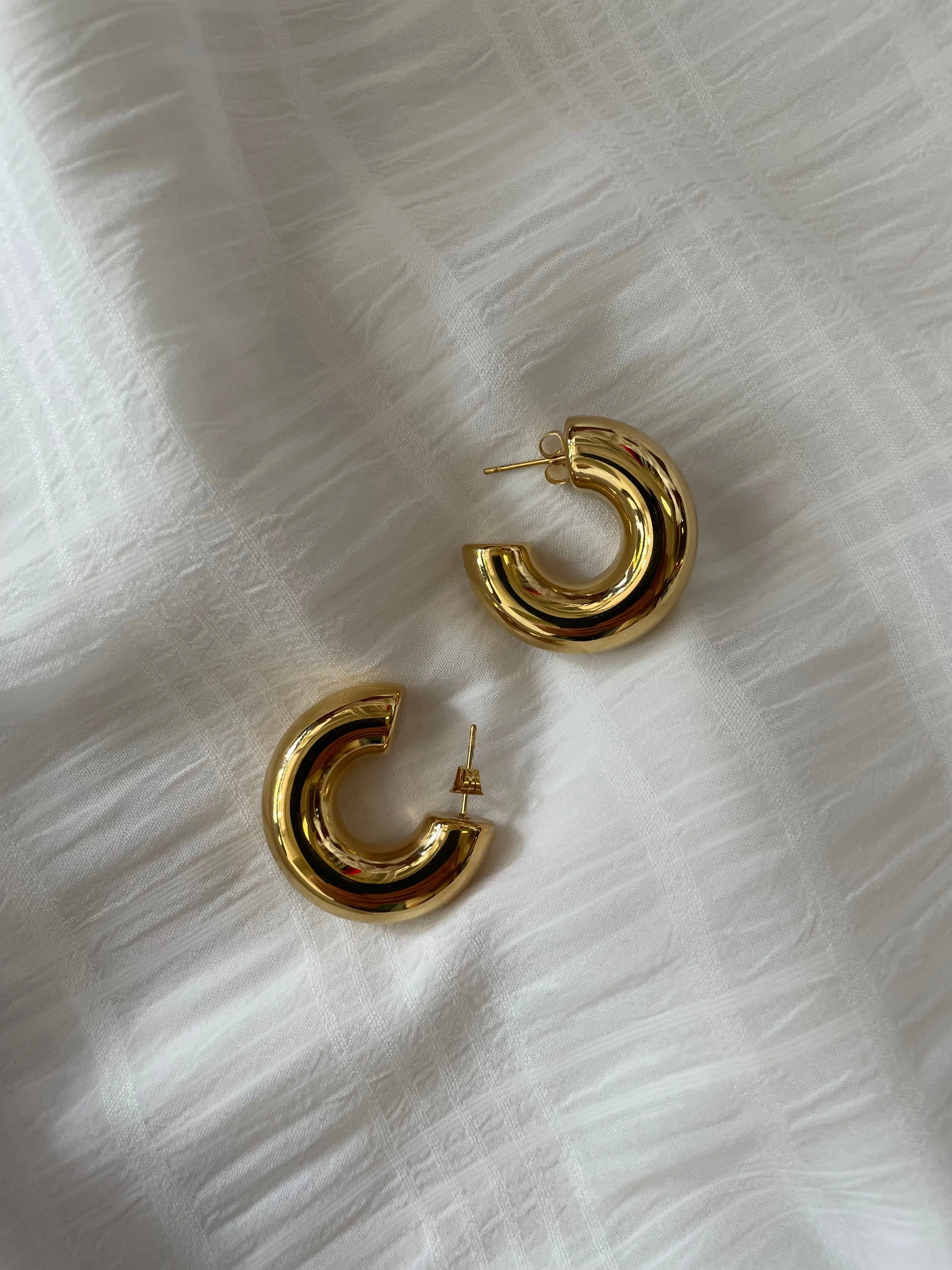 Chunky Hollow Hoop Earrings