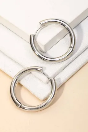 Chunky Silver Hoop