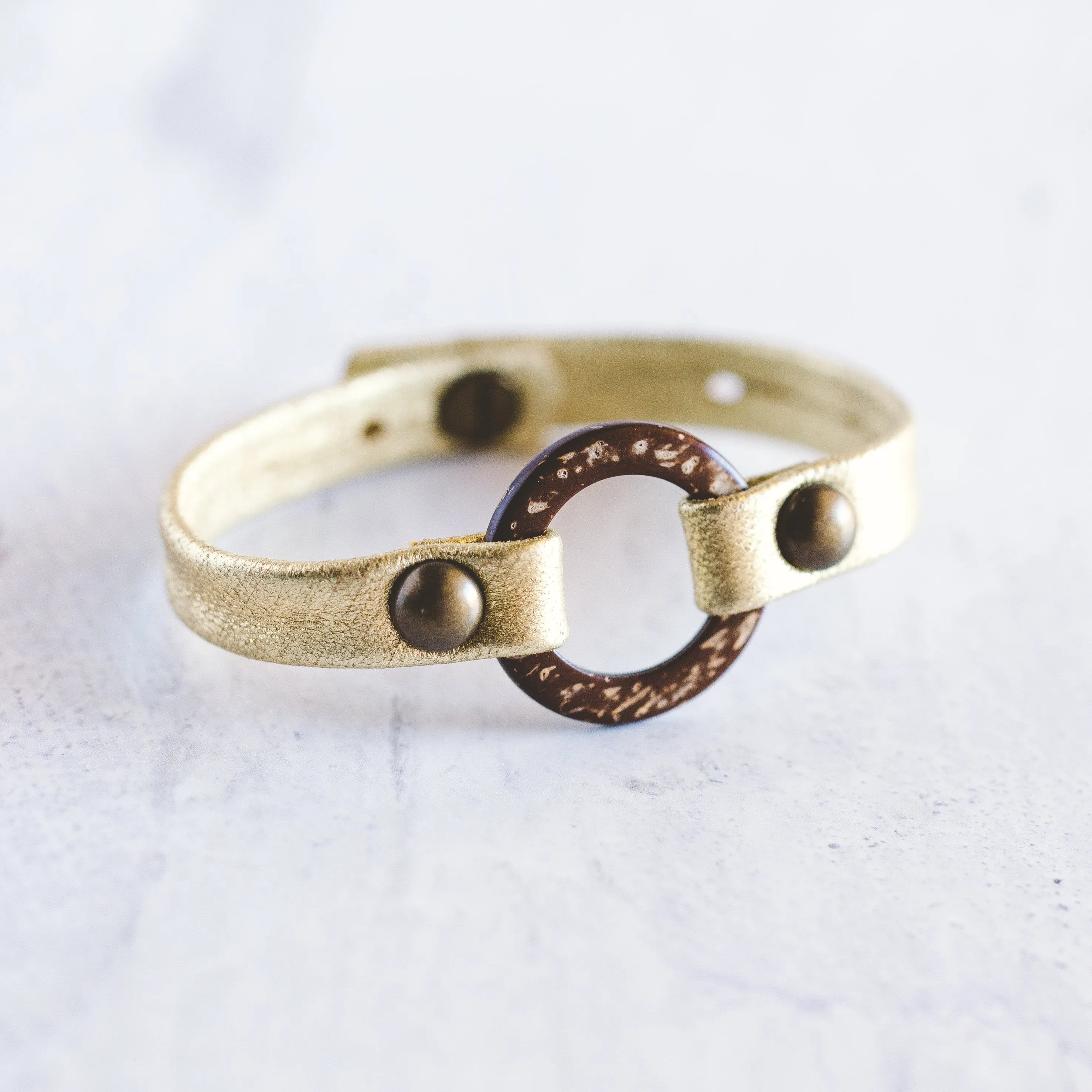 Circle of Love Bracelet - Antique Brass