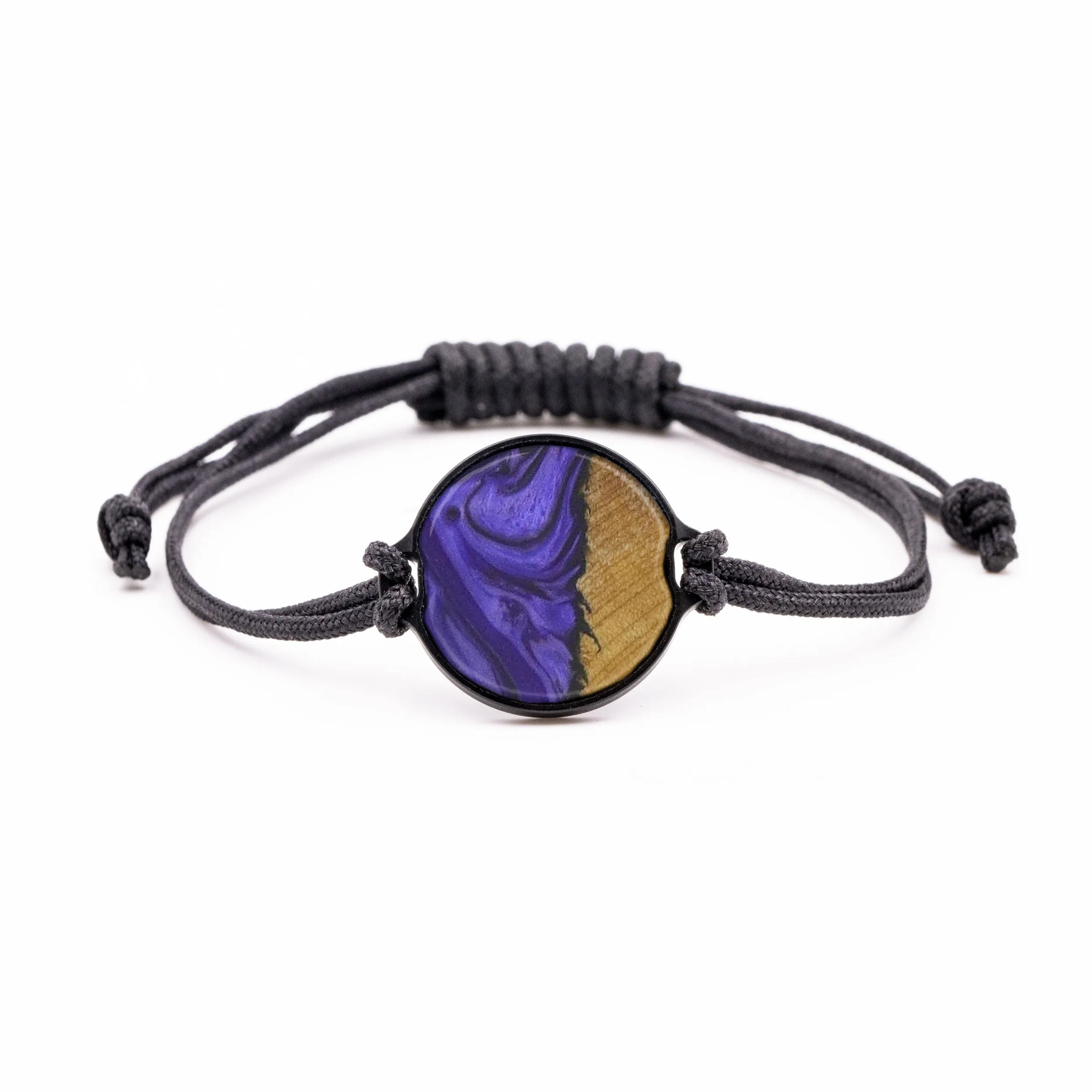 Circle Wood Resin Bracelet - Cherrie (Purple, 575017)