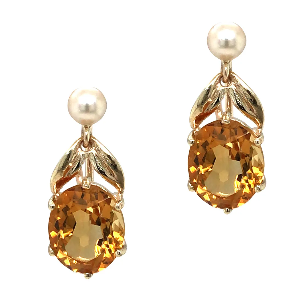 Citrine & Pearl Earrings