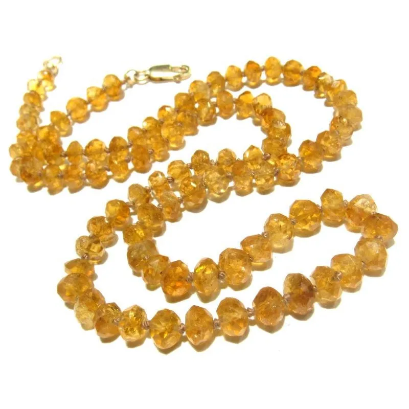 Citrine Necklace with Gold Filled Lobster Claw Clasp