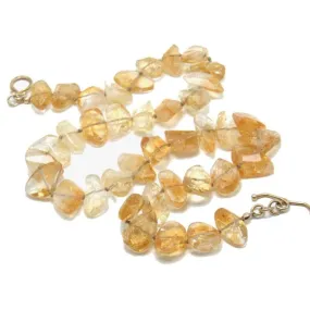 Citrine Necklace with Gold Plate Toggle Clasp