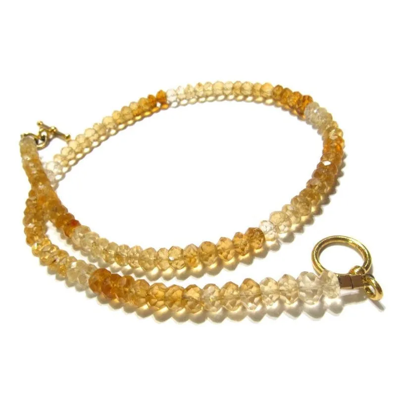 Citrine Necklace with Gold Plated Clasp