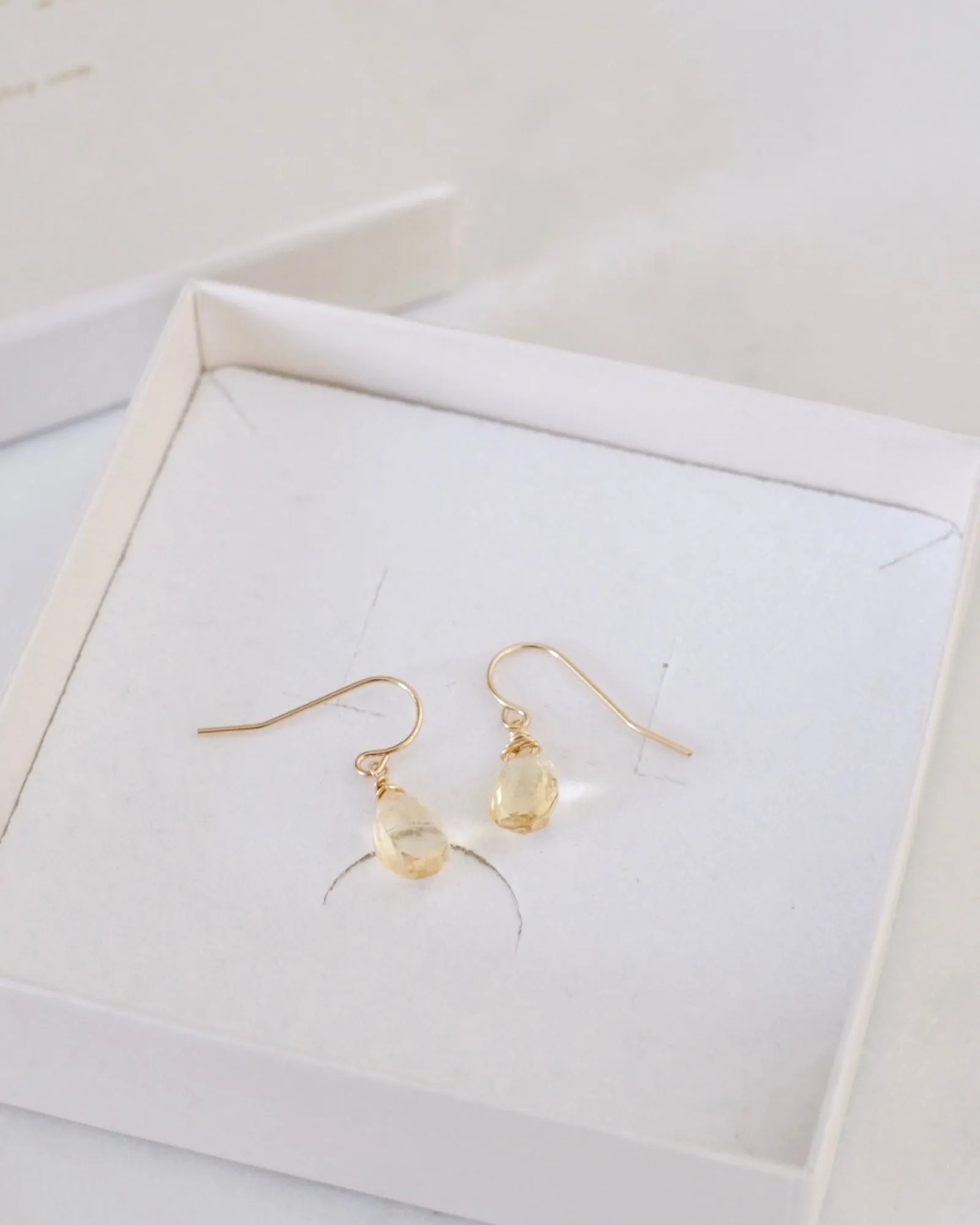 Citrine Simple Earrings