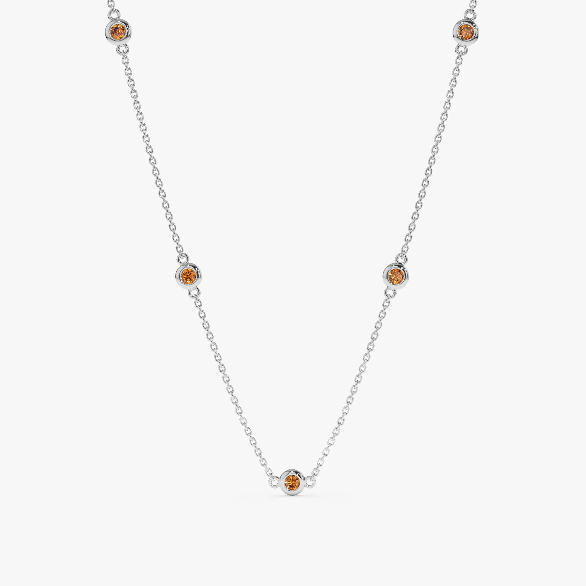 Citrine Station Necklace, Gwen