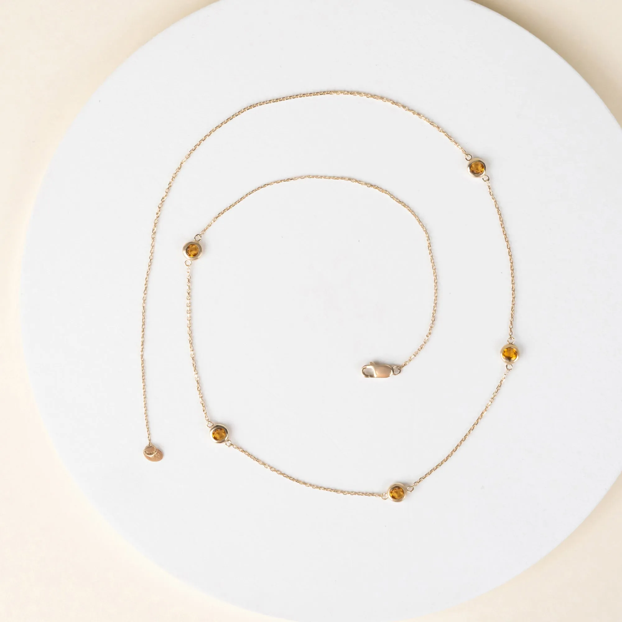 Citrine Station Necklace, Gwen