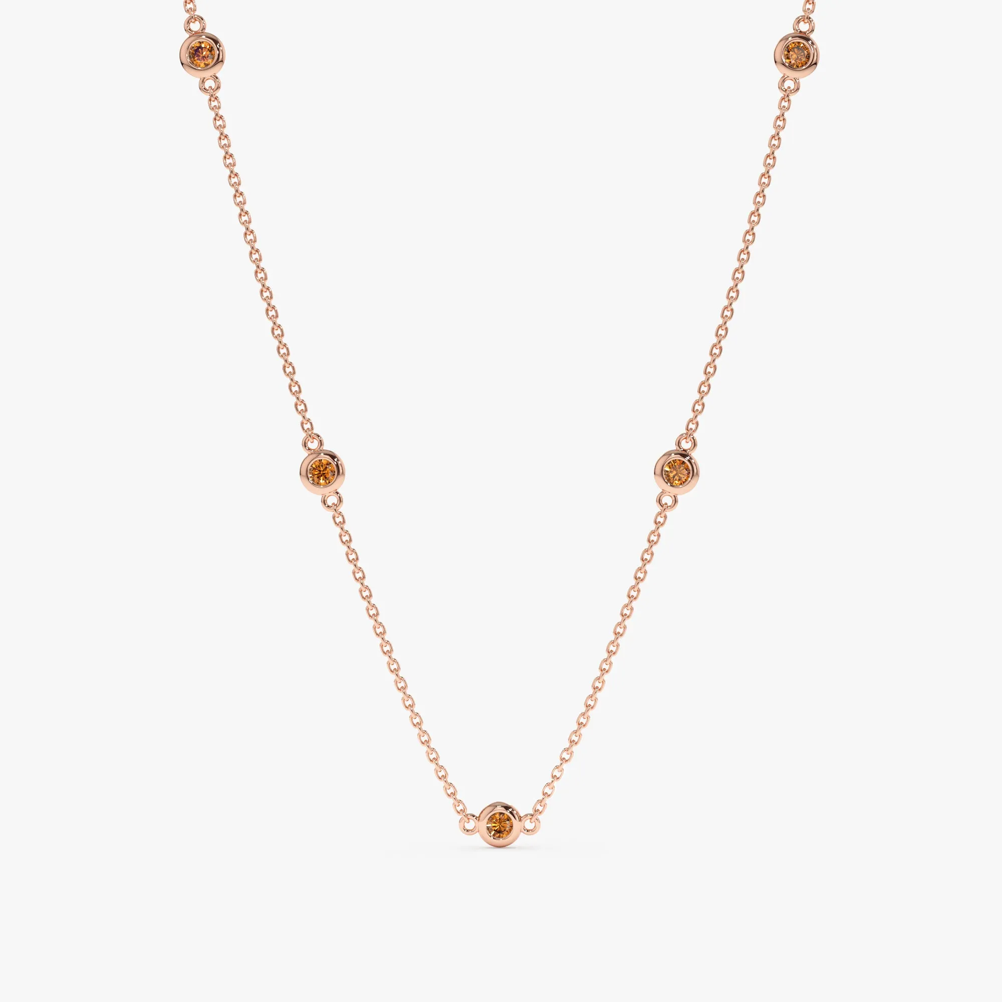 Citrine Station Necklace, Gwen