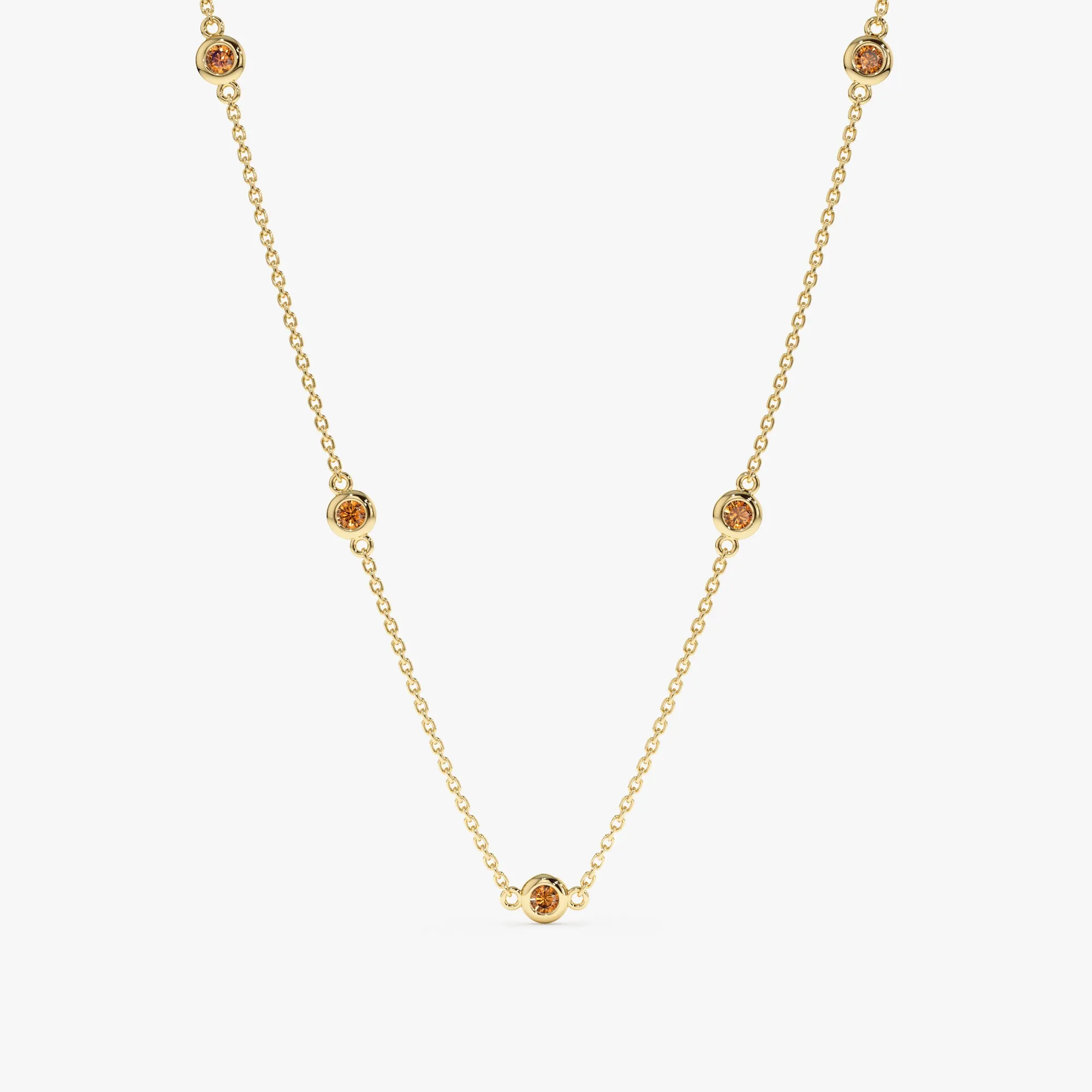 Citrine Station Necklace, Gwen