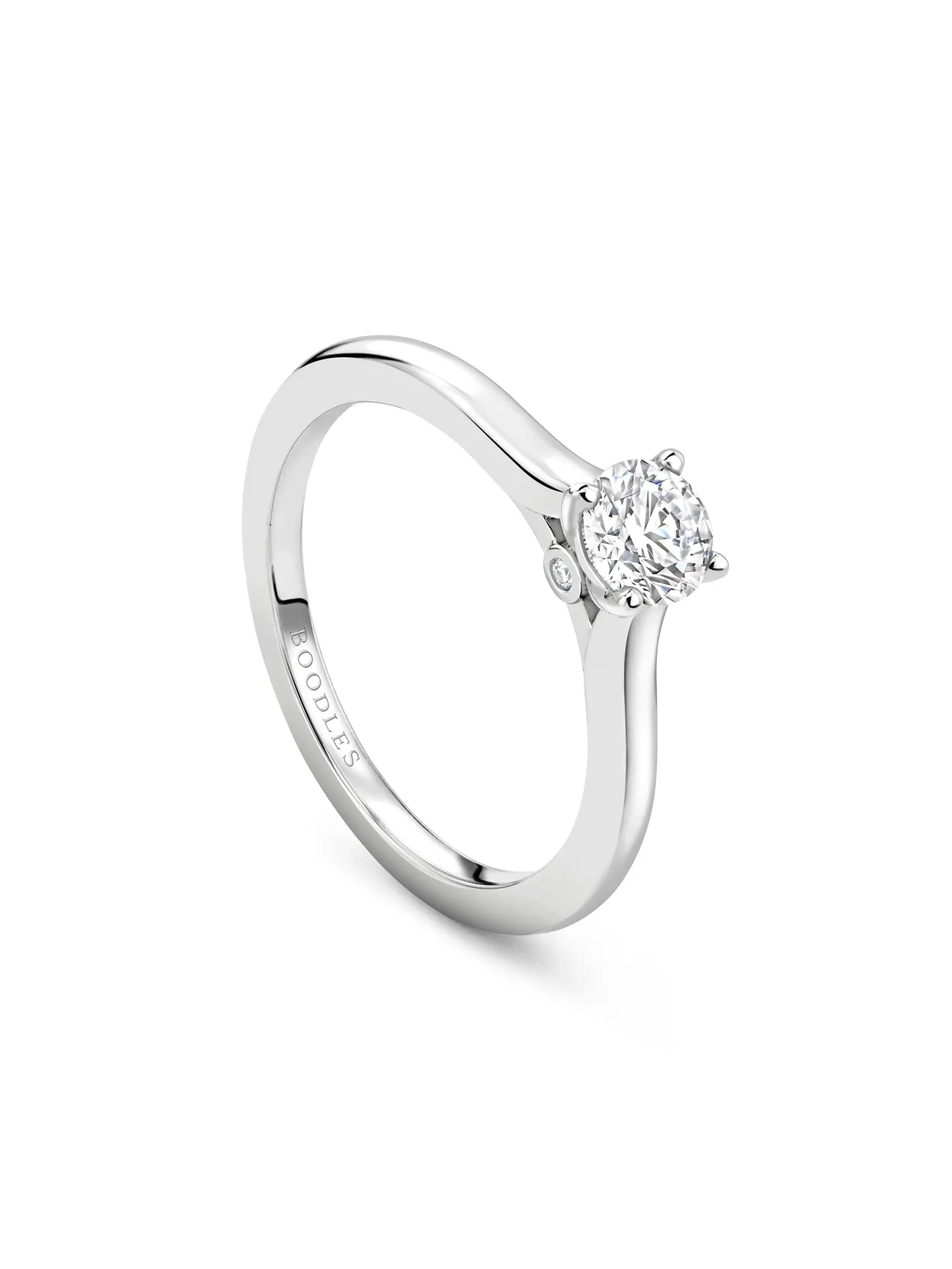 Classic Platinum Diamond Engagement Ring 0.7 Carat GVS2