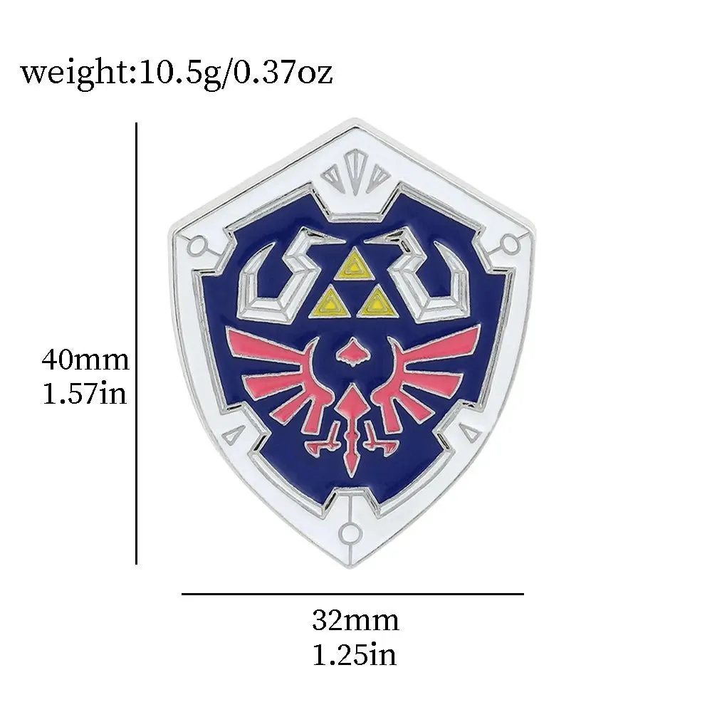 Classic Zelda Enamel Brooch Link Sword Lynel Shield Lapel Badge Pins