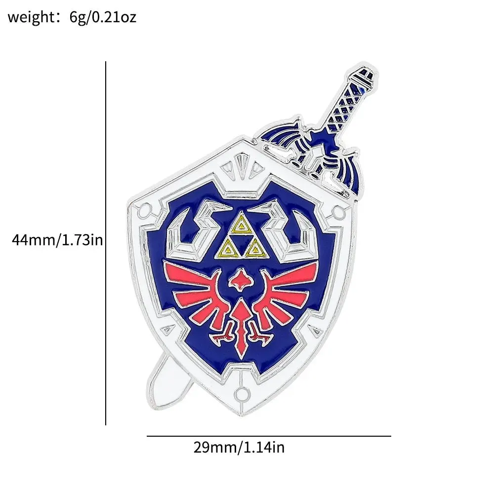 Classic Zelda Enamel Brooch Link Sword Lynel Shield Lapel Badge Pins