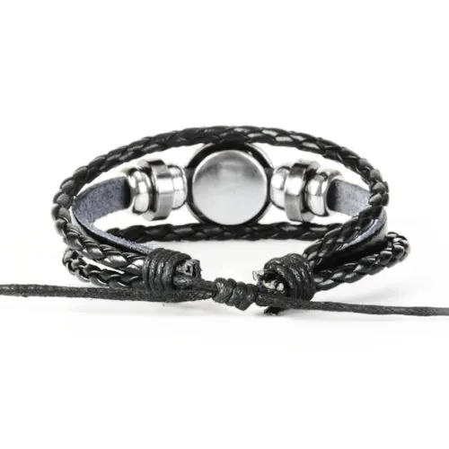 Classy Men Aquarius Zodiac Symbol Bracelet