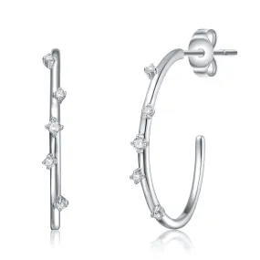 Cléo Lab Created Moissanite Station C-Hoop Earrings