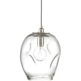 Coastal Style Clear Glass Dimpled Glass Pendant