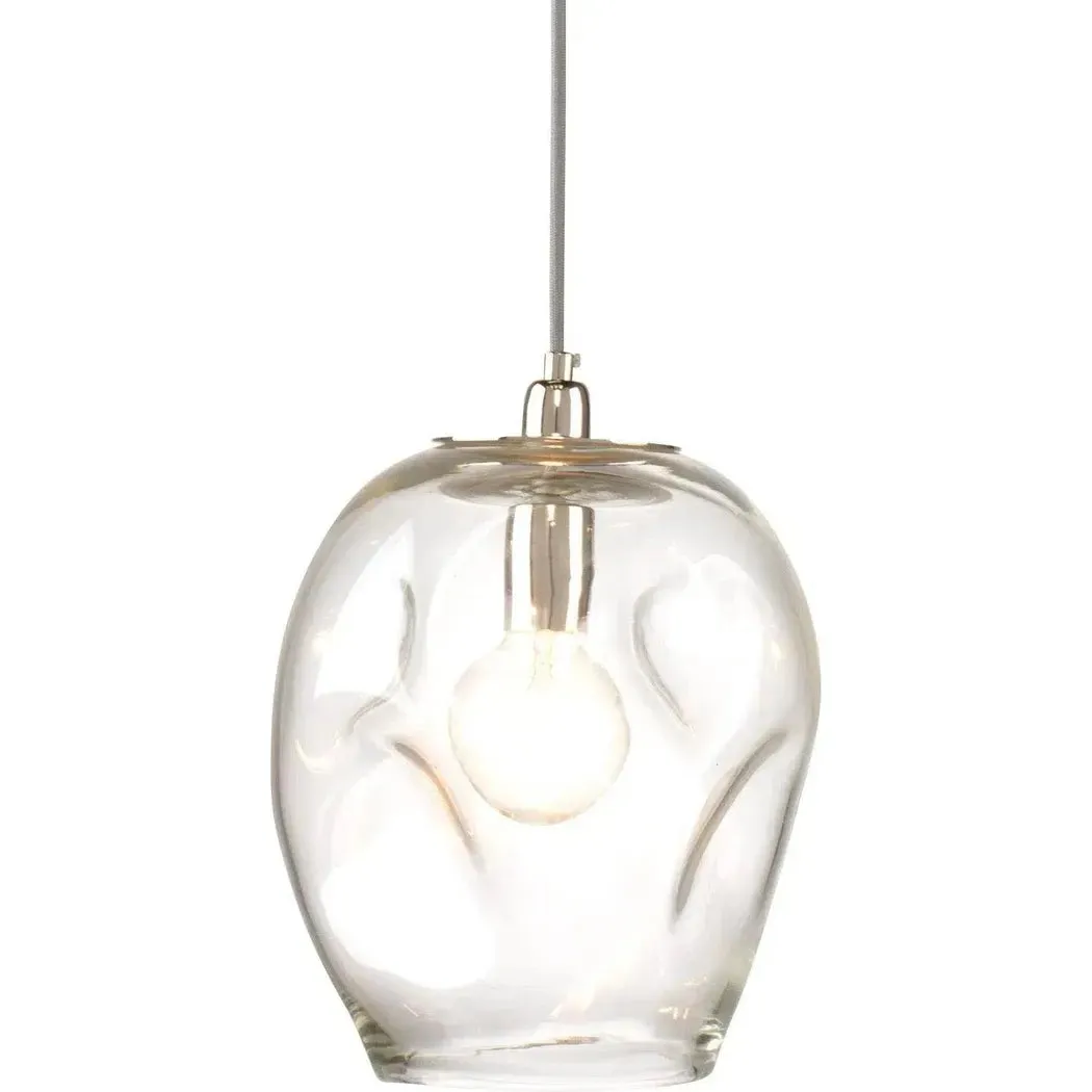 Coastal Style Clear Glass Dimpled Glass Pendant