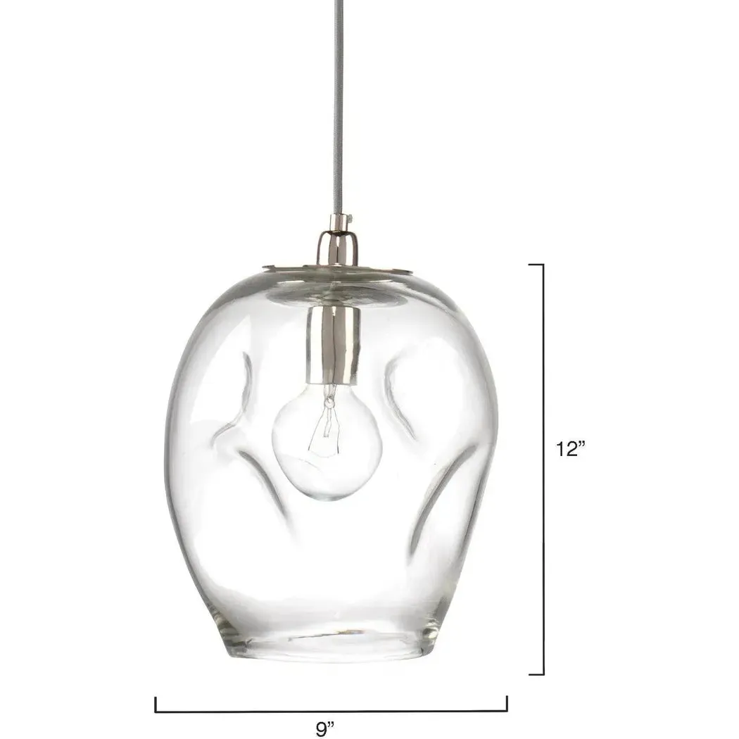 Coastal Style Clear Glass Dimpled Glass Pendant