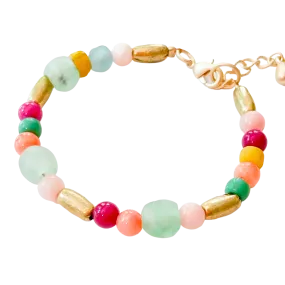 Colorful Mixed Bead Adjustable Stacking Bracelet