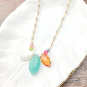 Colorful Tri-Gem Amazonite Necklace