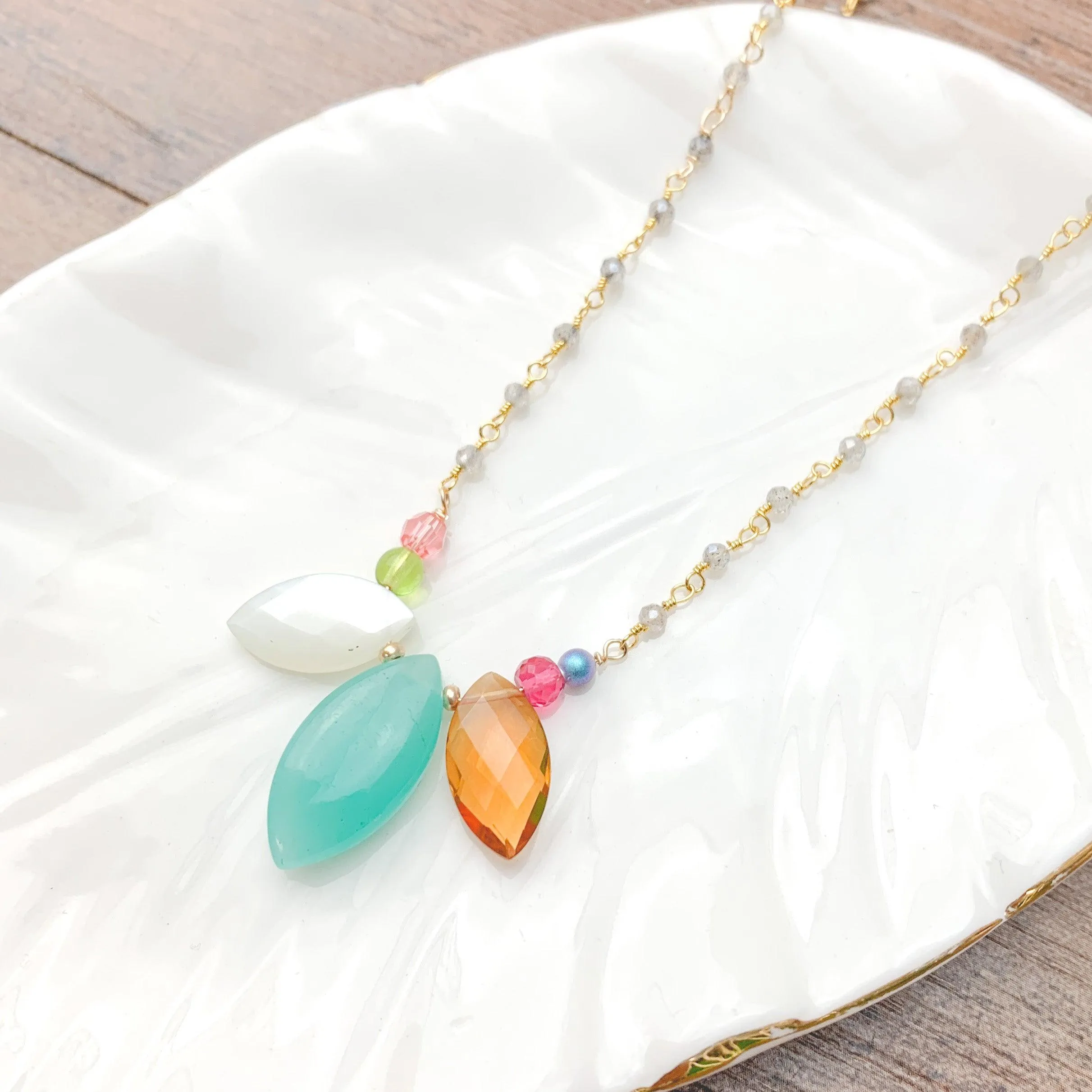 Colorful Tri-Gem Amazonite Necklace