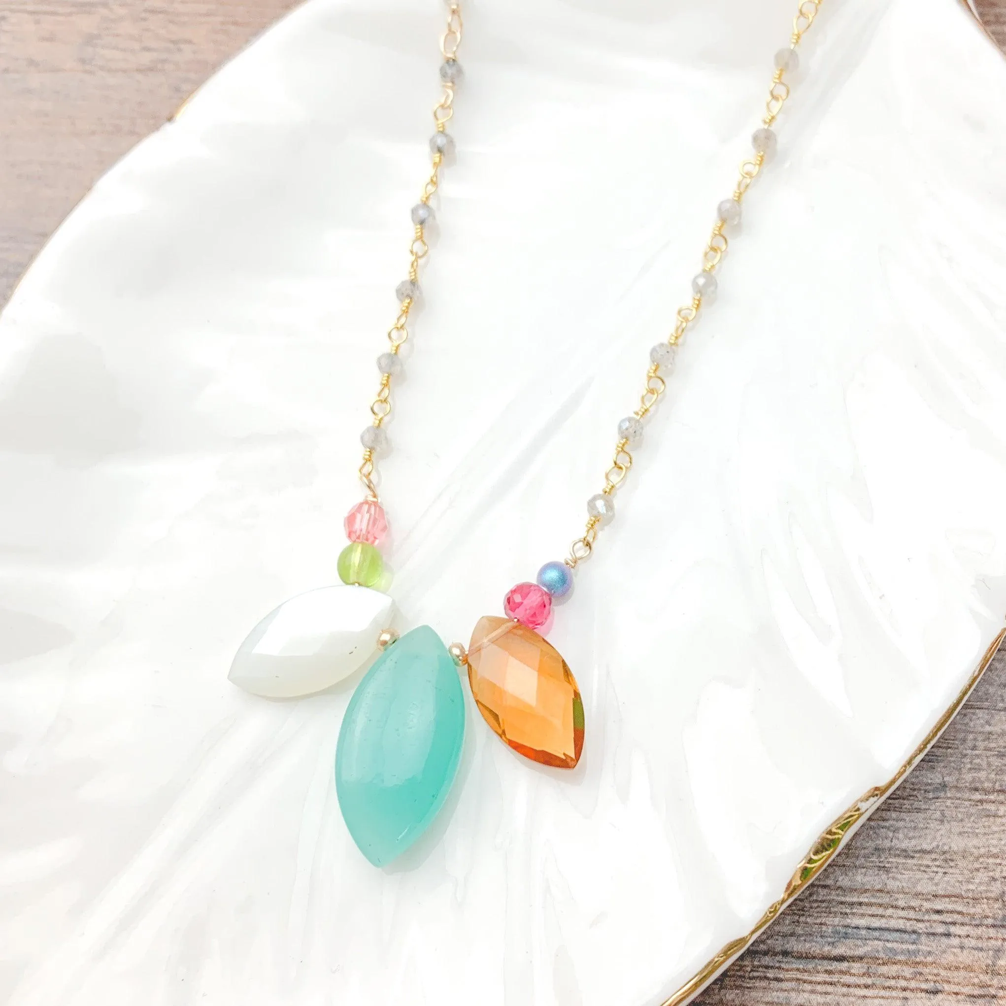 Colorful Tri-Gem Amazonite Necklace