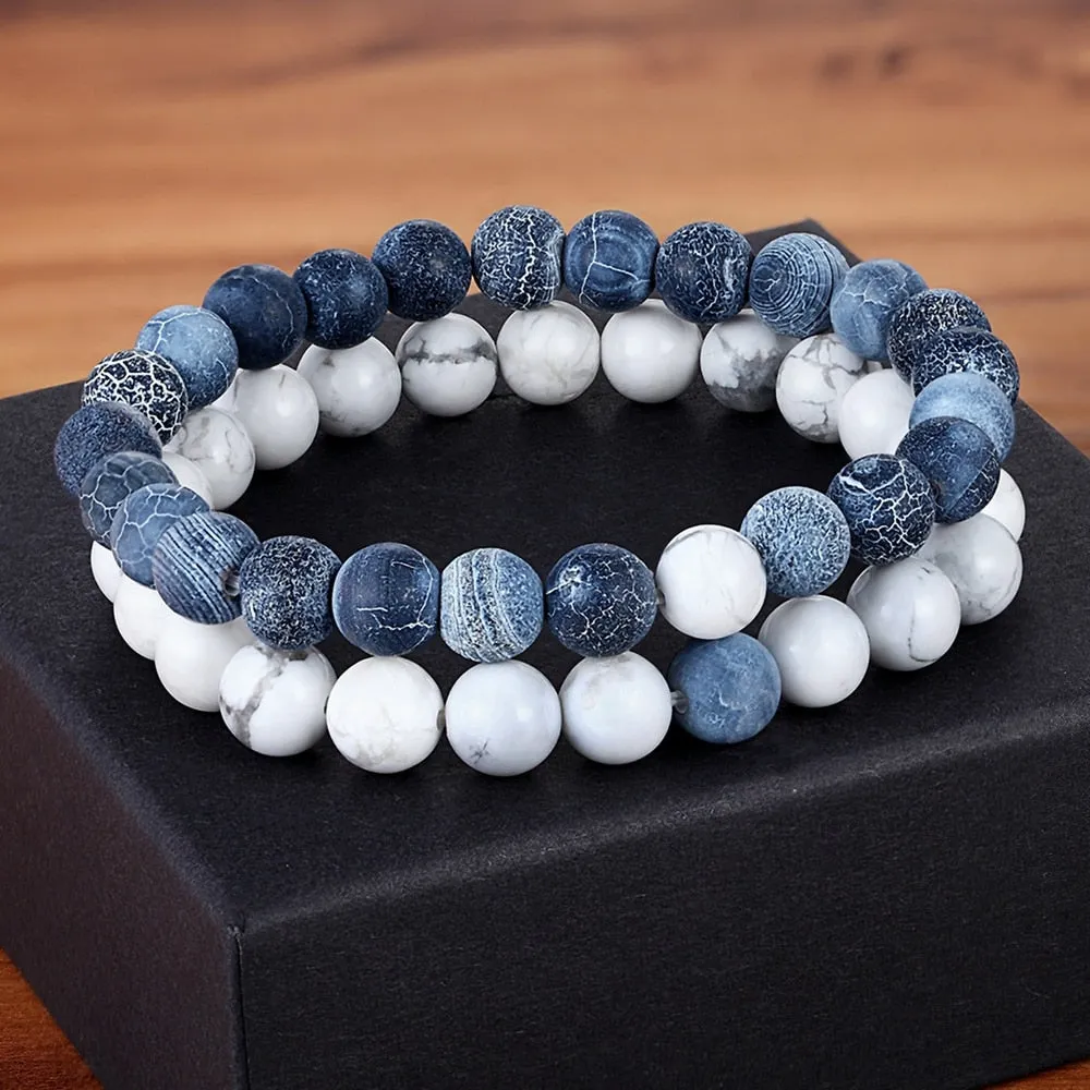 Couples Distance Natural Stone Bracelet