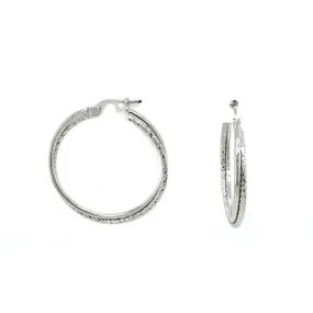 Crossover Design Hoop Earrings