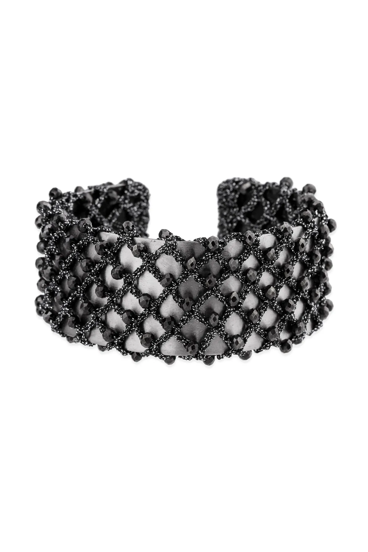 Crystal Crochet Cuff Bracelet