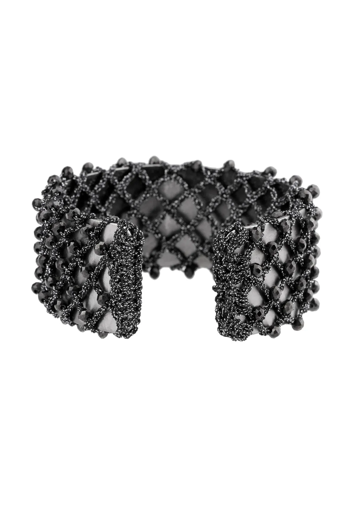 Crystal Crochet Cuff Bracelet