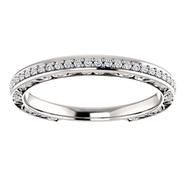 Cubic Zirconia Anniversary Ring Band, Style 03-86 (0.15 TCW Round Prong)