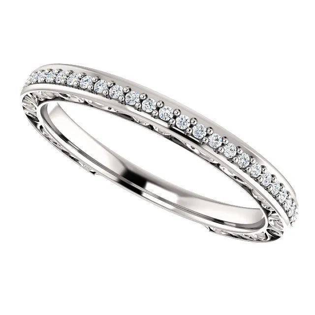 Cubic Zirconia Anniversary Ring Band, Style 03-86 (0.15 TCW Round Prong)