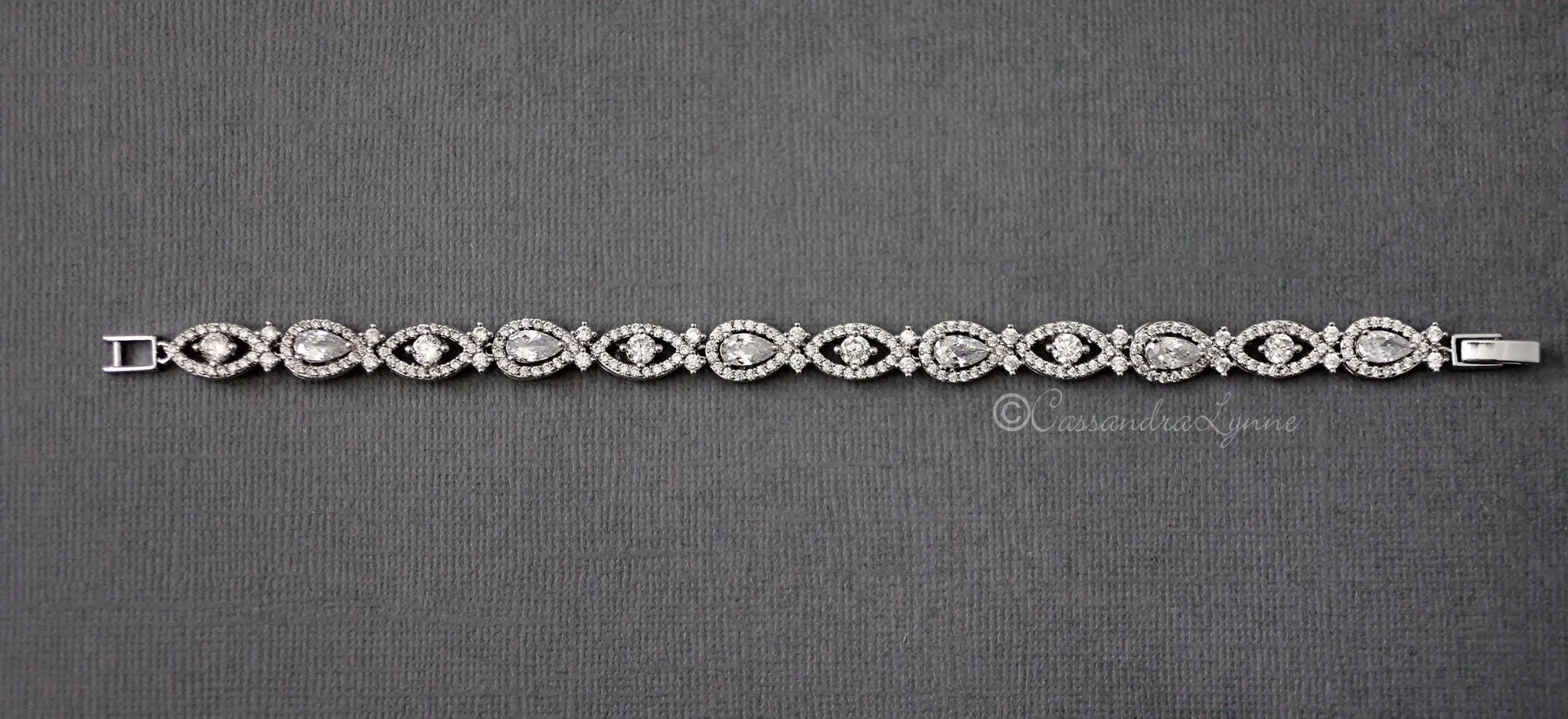 Cubic Zirconia Pave Set Bridal Bracelet