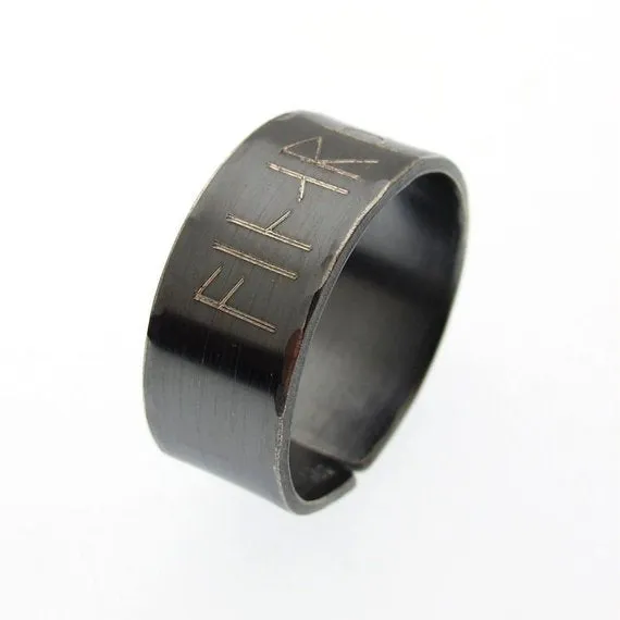 Custom Viking Ring - Elder Futhark Runes Ring