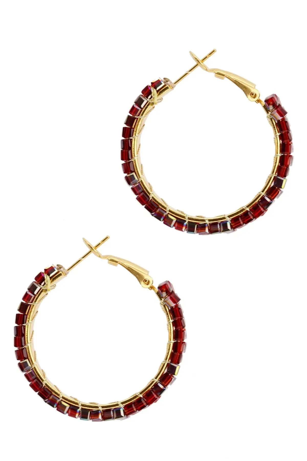 Dainty Beaded Hoop Earrings