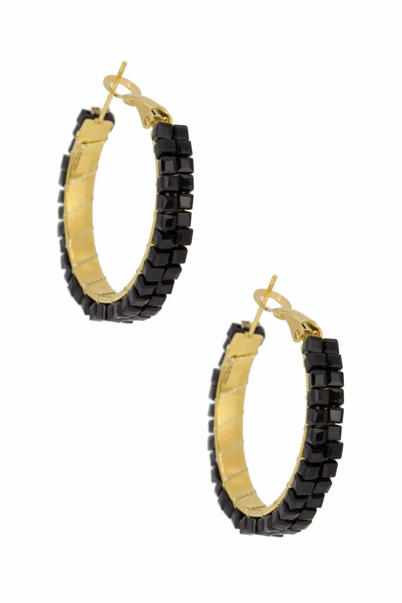 Dainty Beaded Hoop Earrings