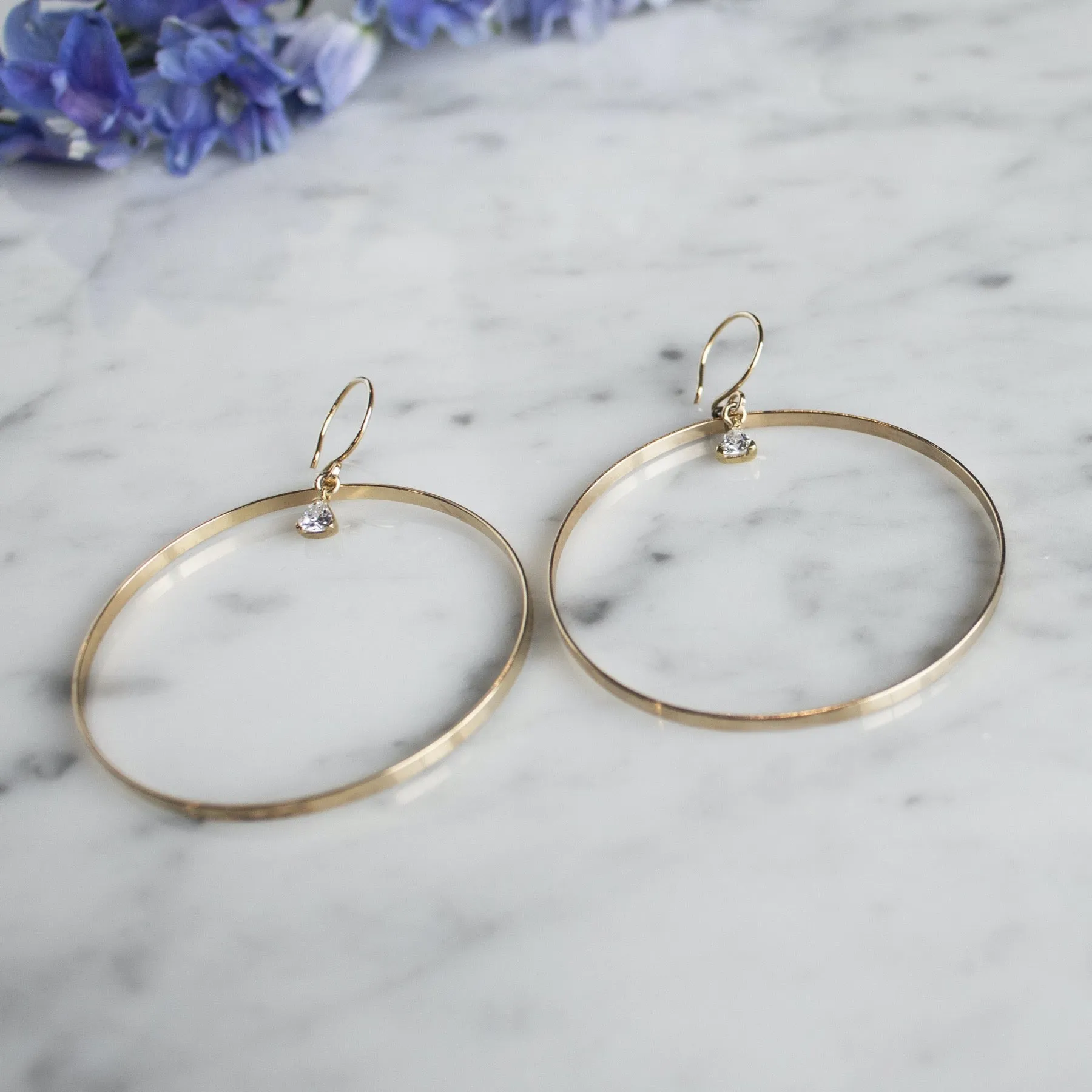 Dangle Hoop Earrings W/ Charm