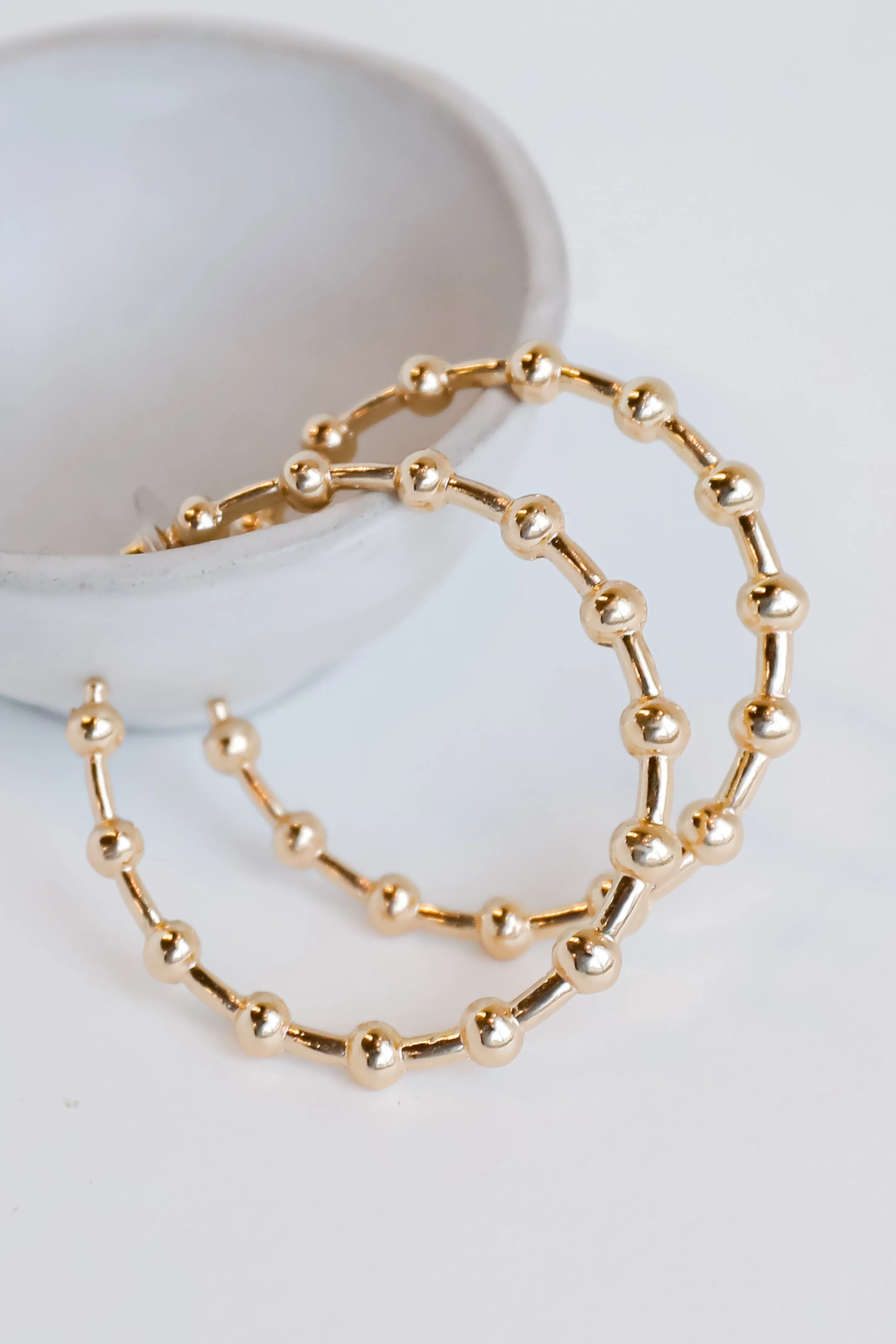 Daniella Gold Ball Hoop Earrings