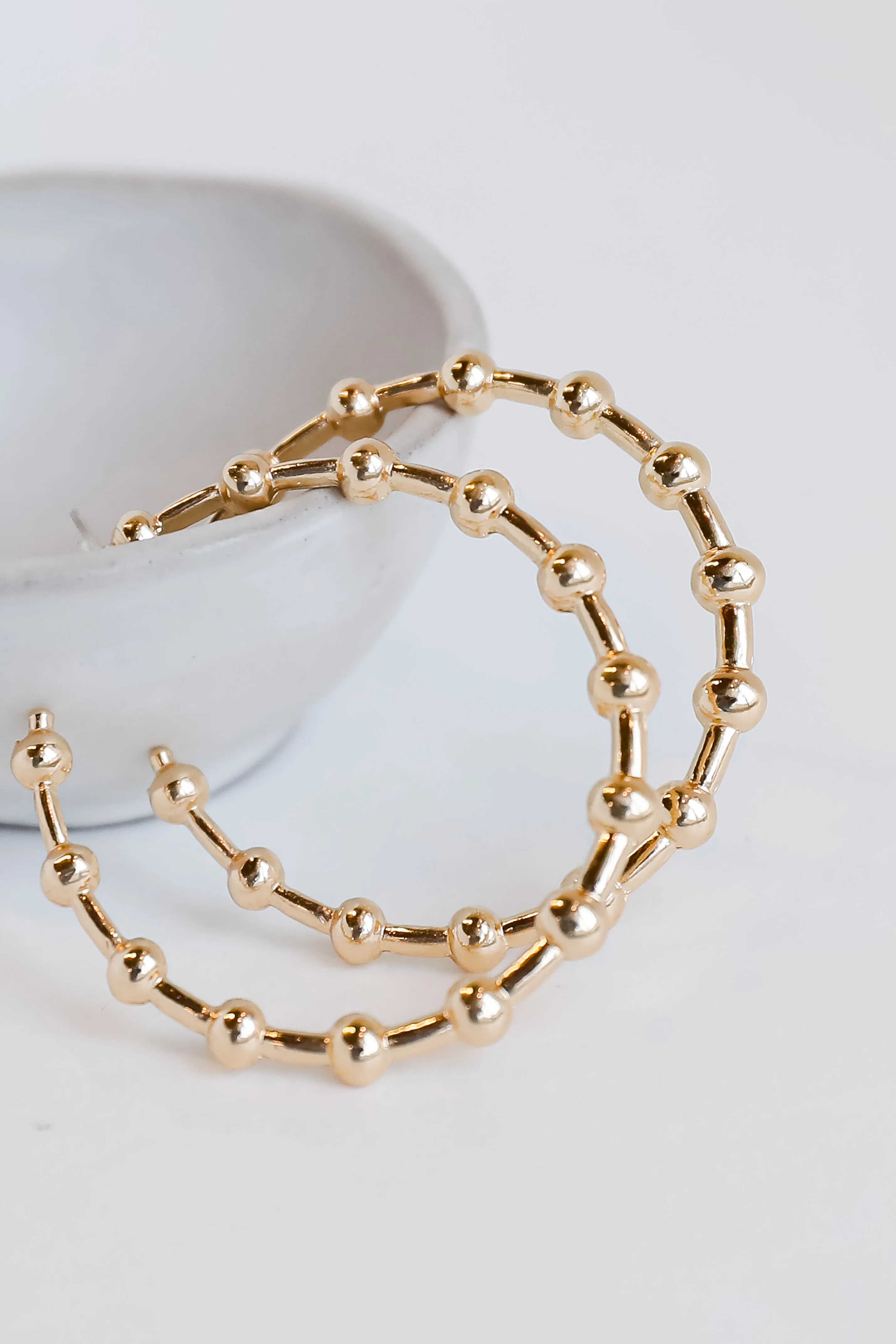 Daniella Gold Ball Hoop Earrings