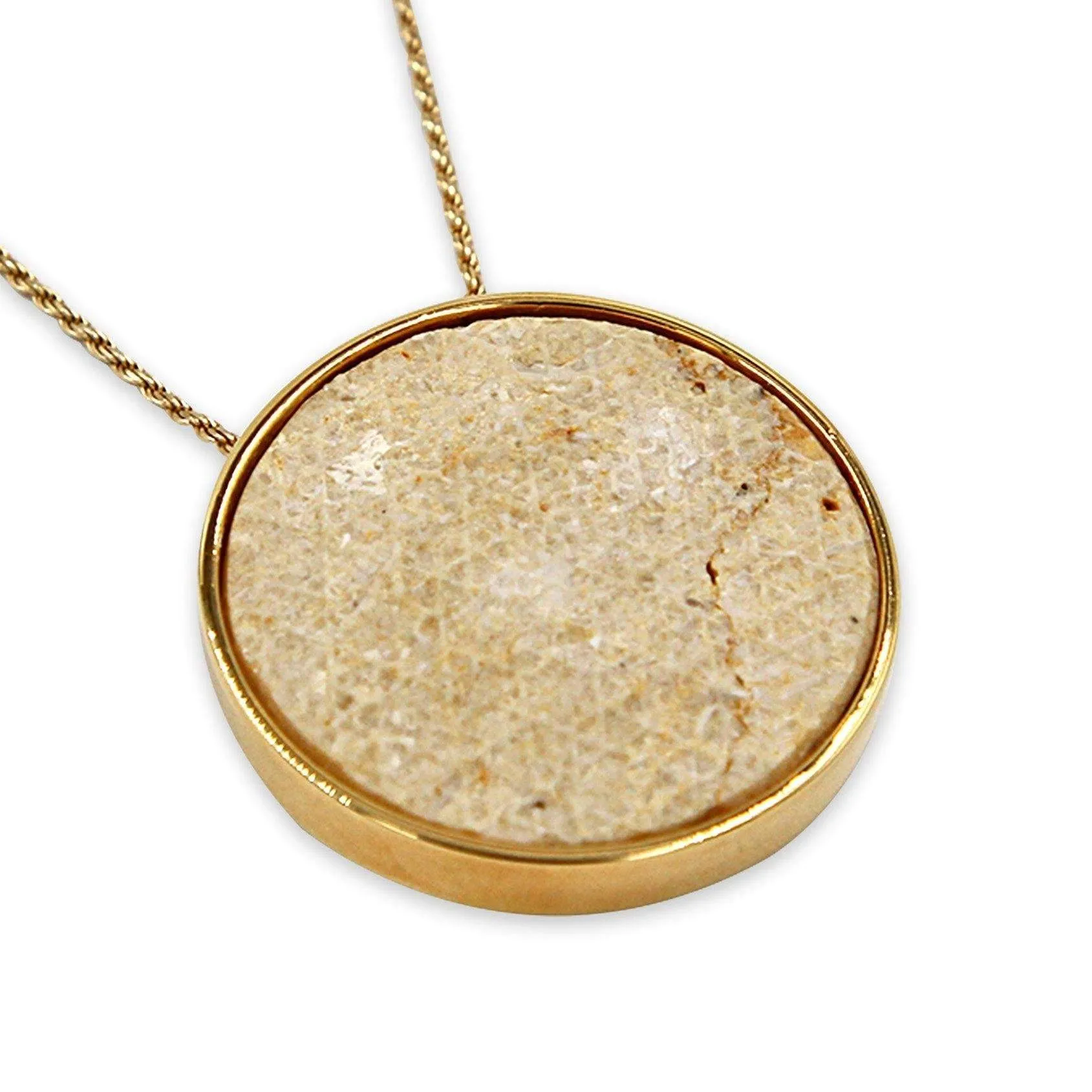 David star 14K vermeil pendant -  Gold Jerusalem Stone