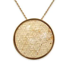 David star 14K vermeil pendant -  Gold Jerusalem Stone