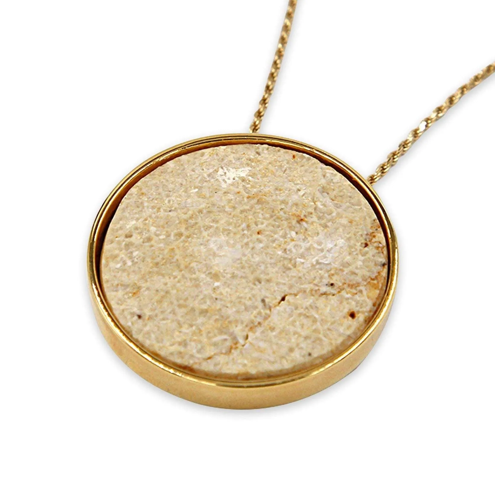 David star 14K vermeil pendant -  Gold Jerusalem Stone