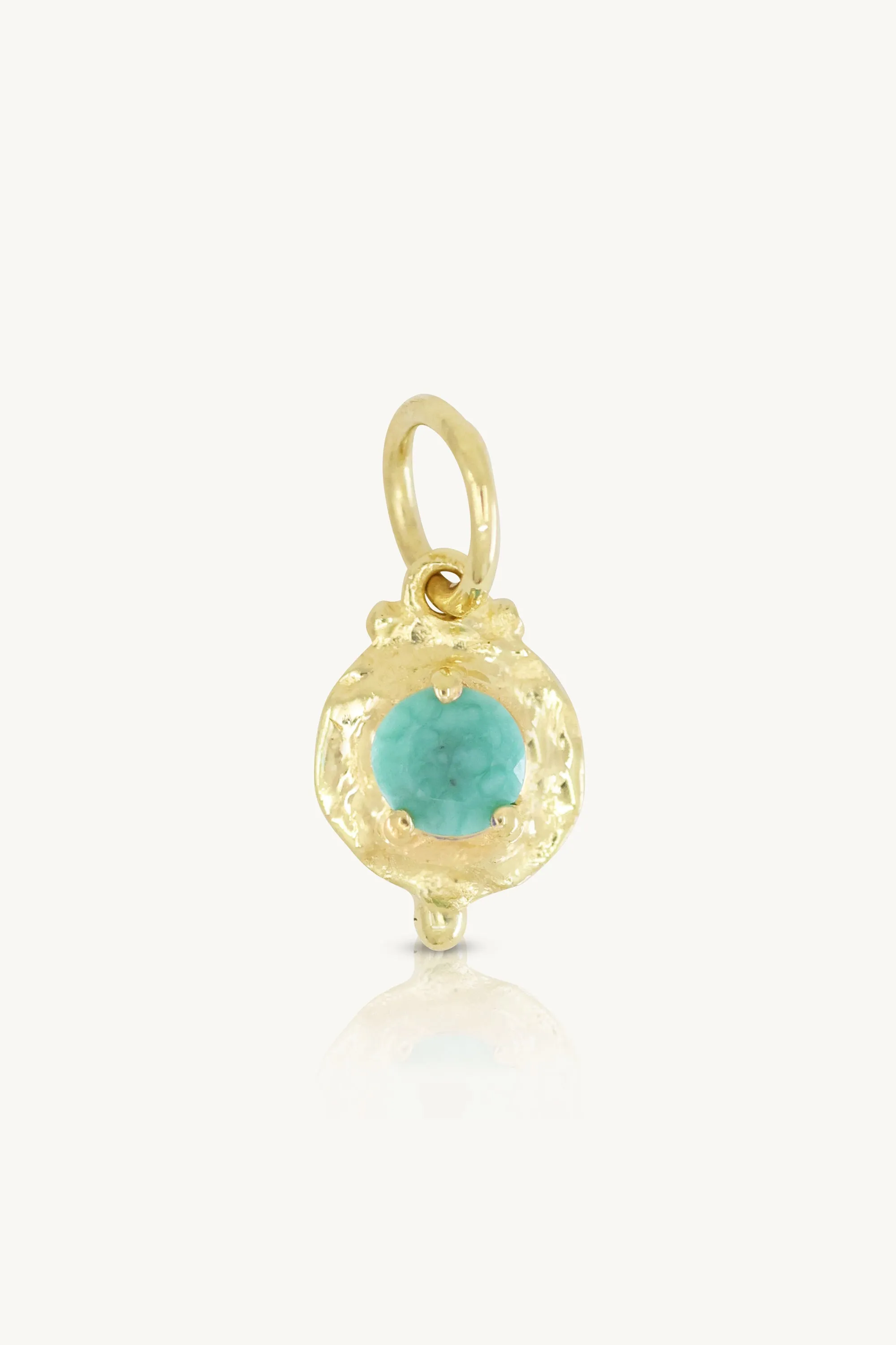 December Turquoise Gold Birthstone Necklace Charm