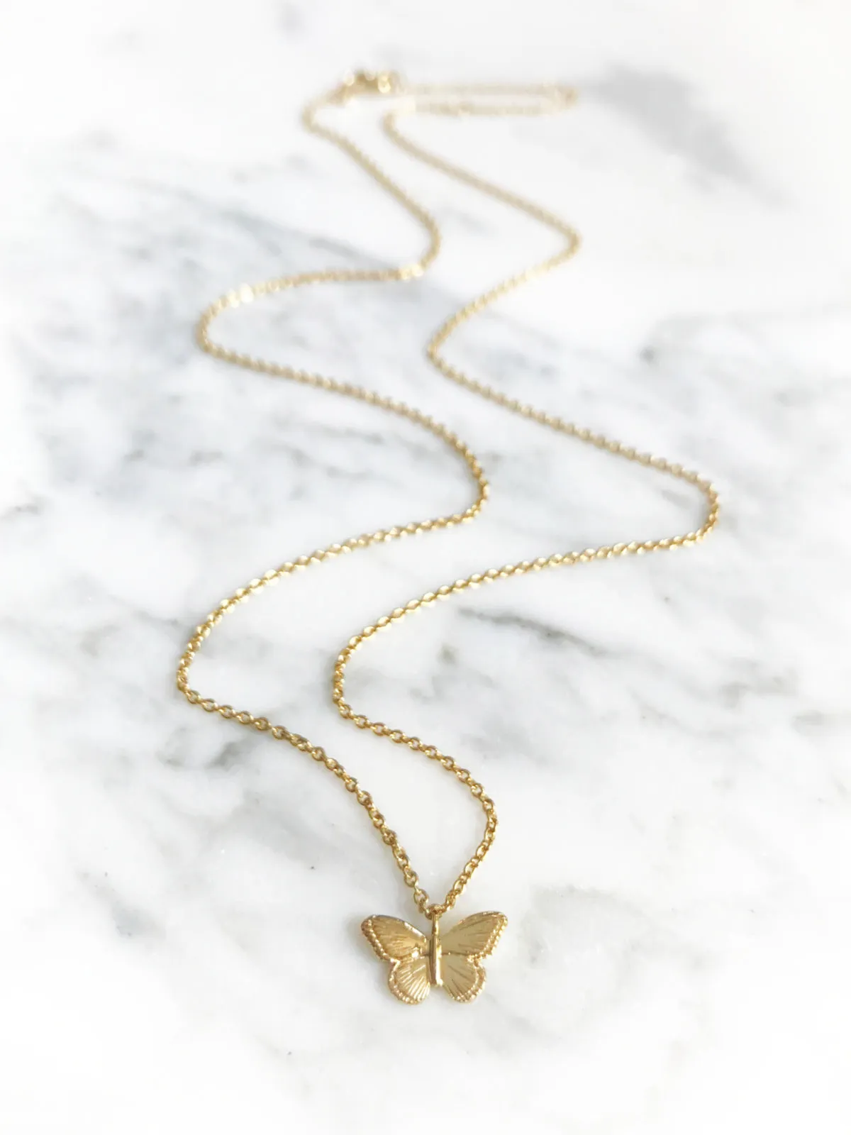 Detailed Butterfly Charm Necklace